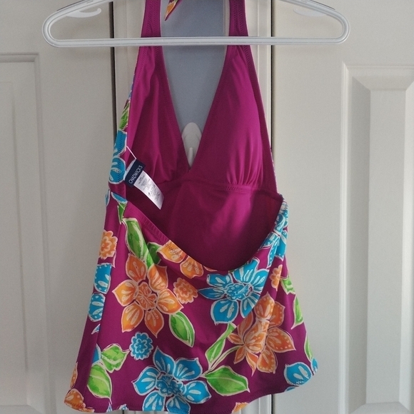 Chadwick's Floral Two Piece Tankini Skirted Bathing Suit 8 - Picture 3 of 12